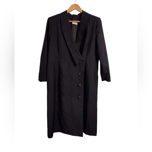 Vintage Navy Blue Tuxedo Style Trench Coat - Picture 1 of 6